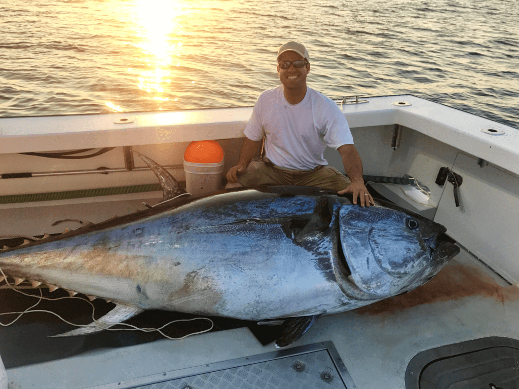 large tuna compared to a human